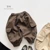 Vintage Korean Style Kids Cargo Pants Casual Unisex Boys Girls Baby Fashion Trousers