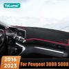 Car Dashboard Cover Mat Avoid Light Pads Anti-UV Carpets For Peugeot 3008 5008 GT Hybrid 2016 2017 2018 2019 2020 2021 2022 2023