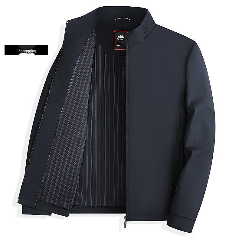 2026 Men's High-Grade Business Casual Stand-Up Collar Jacket: Spring/Autumn Middle-Aged Dad's Top