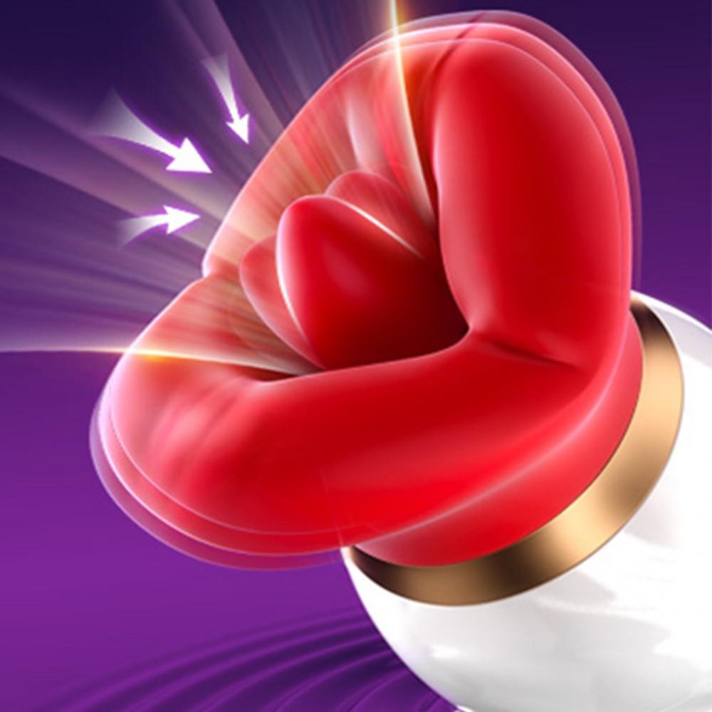 Initial Kiss Large Mouth Tongue Lick Suction Device Women's Sexual Toy Clitoris Tongue Lick Vibrator