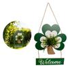 User Friendly Wood Shamrock Shape Welcome Plaque for . Patrick's Day Festival Decors with Easy Installation At Your Entrance