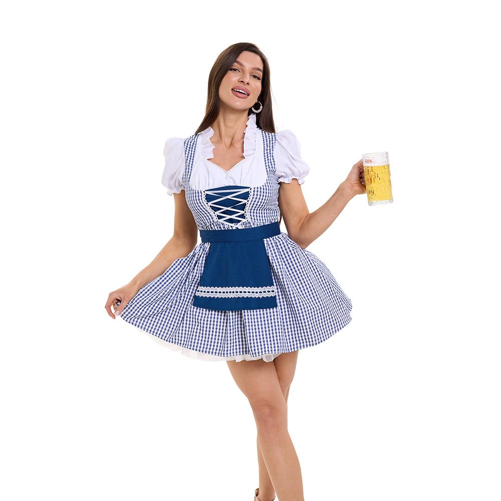 Cosplay sub-code new plaid beer suit, three-color Scottish maid suit waist court beer suit