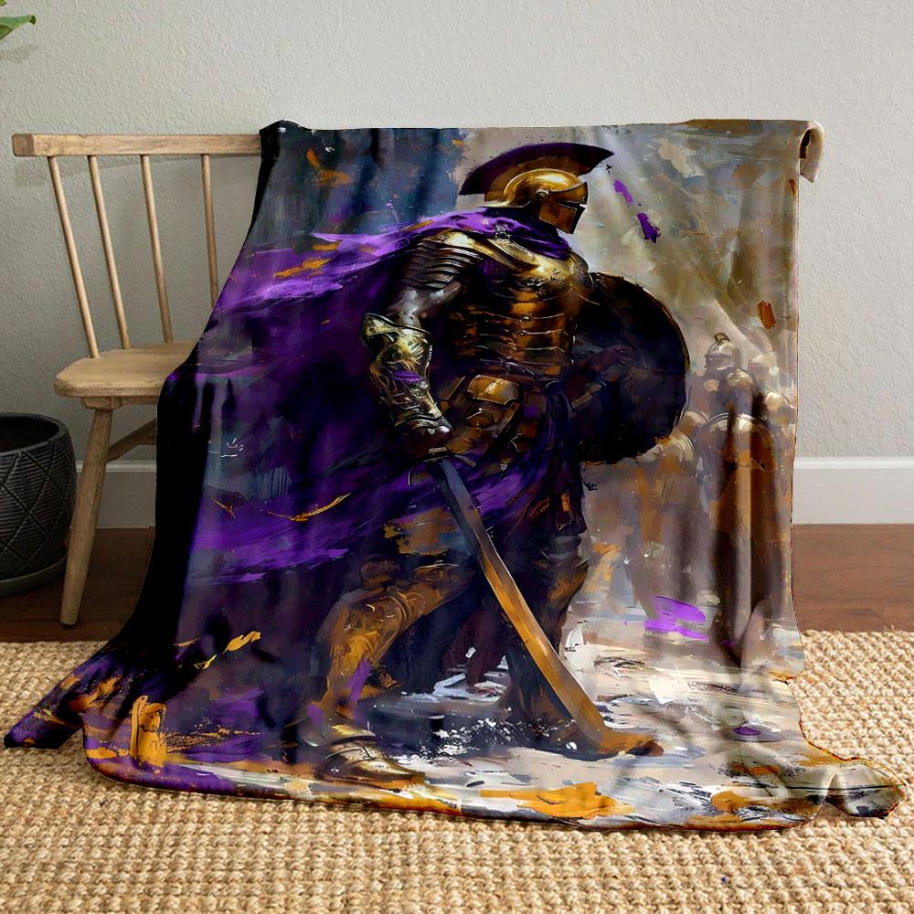 

Golden Spartan Warrior Blanket bedroom Blanket for Livingroom Couch lunch break Soft throw for Friend s festival Gift 80cm x 120cm