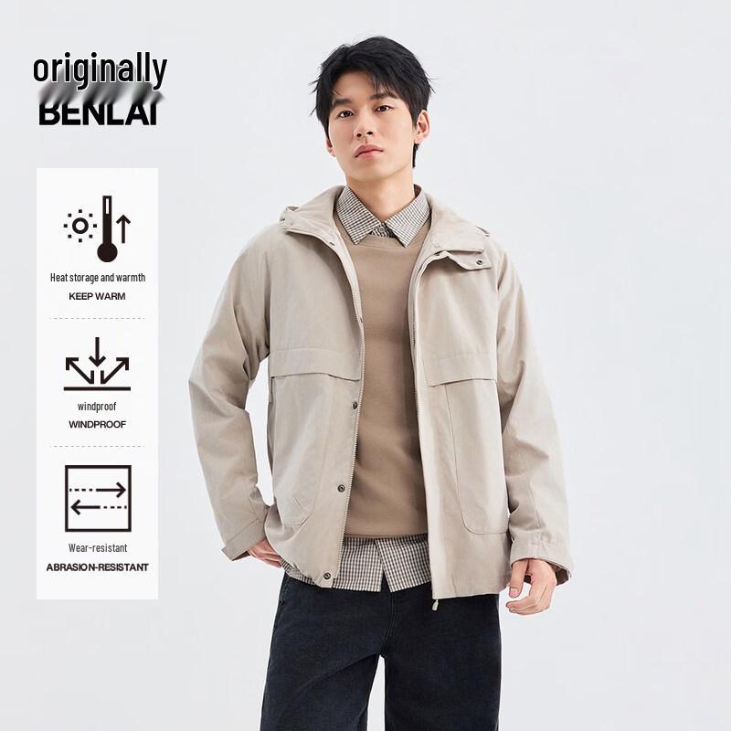 BENLAI Men's Windproof Thermal Hooded Utility Jacket