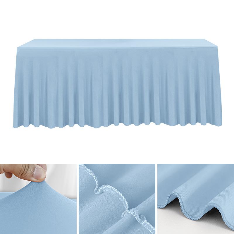 Spandex Rectangle Table Skirts 4/5/6/8ft Fitted Table Cover Wrinkle Resistant Cloth for Hotel Wedding Anniversary Party Decor