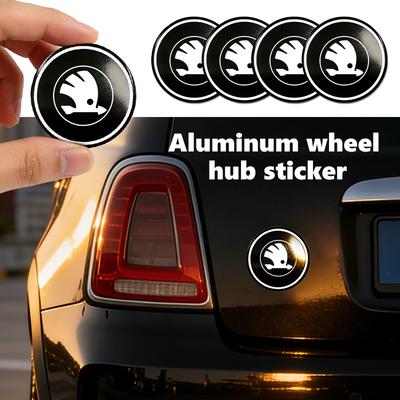For 4PCS 56mm Car Wheel Tire Hub Center Sticker Badge Accessories Octavia A5 A7 RS Fabia Superb Rapid Karoq