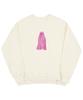 GRAVER [Unisex] Ghost Center Sweatshirt_Cream/Pink Logo