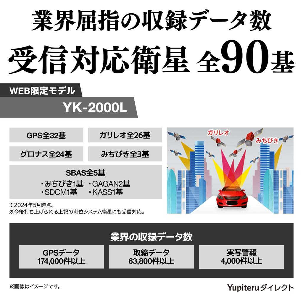[Yupiteru Web Exclusive YK-2000L] One-Body Laser & Radar Detector, Compatible with New Radar Waves, JMA MSSS, Wireless LAN, WiFi, Automatic Download W