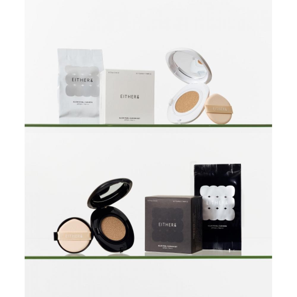 Набор с пиксельной пудрой-кушоном Eitherand Glow Blur Original + сменный блок Blur cushion original+refill/23N