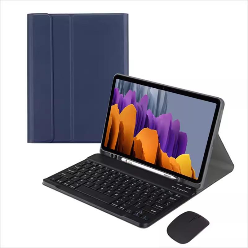 Bluetooth Keyboard & Silicone Protective Case: Compatible with Samsung S6 Lite/S7/S8/S9 Tablets, 11-Inch, with Pen Slot & Mouse