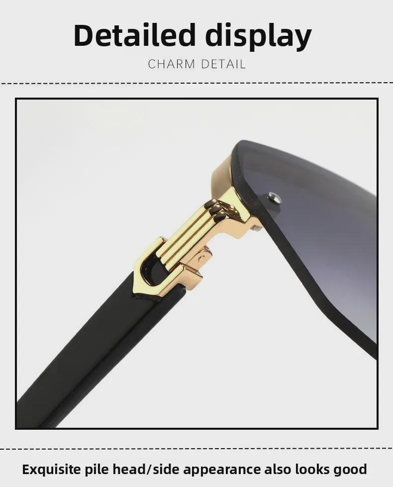 2025 Trendy Double Beam Square Pilot Sunglasses - Unisex European & American Half Frame Style