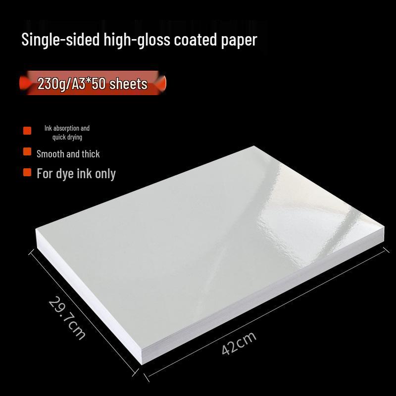 High Gloss Inkjet Photo Paper: A4 Single-Sided, 135g, 200g, 300g, A3+ Sizes Available