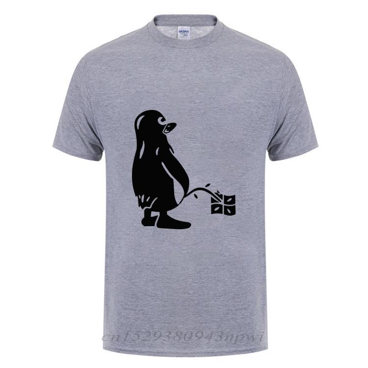 PENGUIN LINUX UBUNTU OZF T Shirt Men Streetwear Casual Loose Short Sleeve Round Neck Cotton Funny Tshirt Summer Tops Tee Tshirt