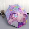 1pc Heart & Star Automatic Opening Folding Umbrella, 8 Bone Iron Frame, Outdoor Use, Festival Gift for Fans, Travelers, Daily Use.C004