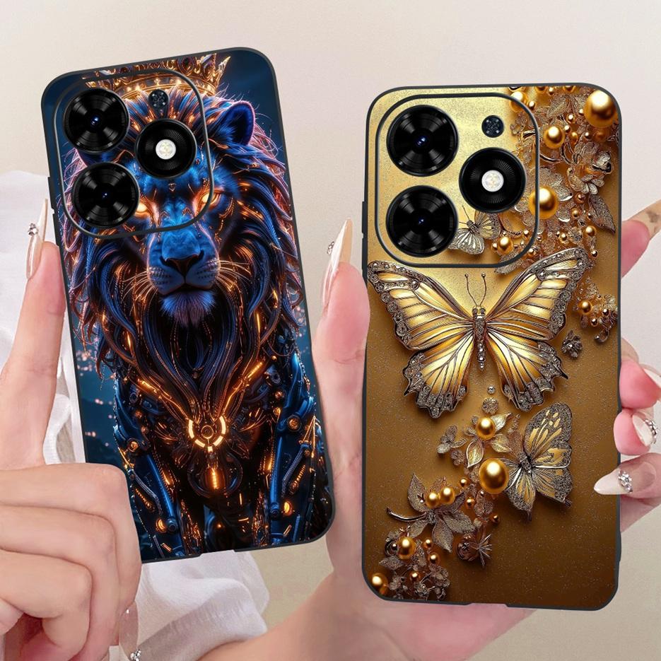 For Tecno Spark Go 2024 Case BG6 Beautiful Butterfly Tree Painted Cover Soft TPU Phone Case For Tecno Spark Go 2024 Fundas Coque