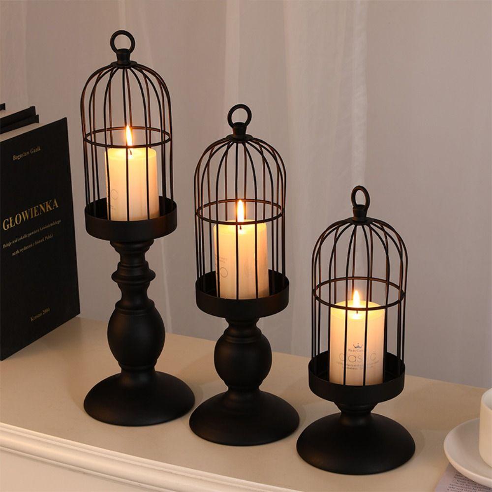 Retro Candle Holder Ornament Creative Candlestick American Style Aromatherapy Candle Stand  Home