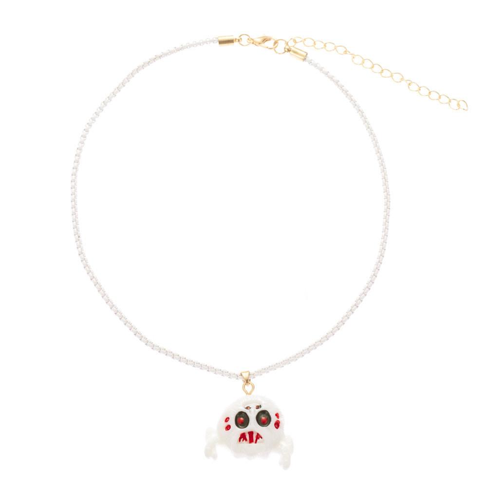 

Модное геометрическое мультяшное ожерелье с подвеской-пауком и стильной белой цепочкой для женщин