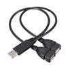 High Quality USB 2.0 Cable USB Double Splitter Adapter Cable One To Two Female To USB 2 Male Power Extension Cable