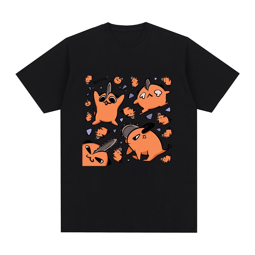 Футболка унисекс с бензопилой Pochita унисекс Harajuku с эстетической графикой Kawaii футболка унисекс аниме Unisexga уличная одежда с героями мультфильмов футболки топы 2XL