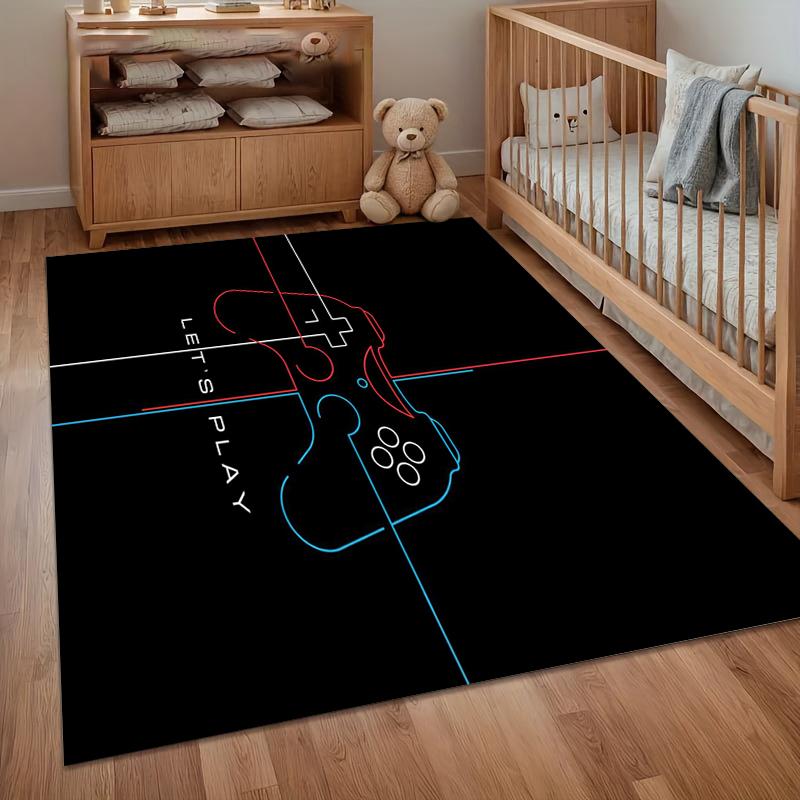 Non Slip Wear Resistant Area Rug Soft Washable Entryway Floor Mat for Living Room Bedroom Game Room Gamer Controller Decor