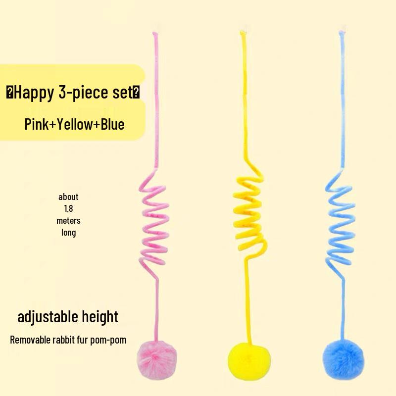 Cat Teasing Stick with Elastic Plush Ball - Self-Entertainment Toy for Kittens