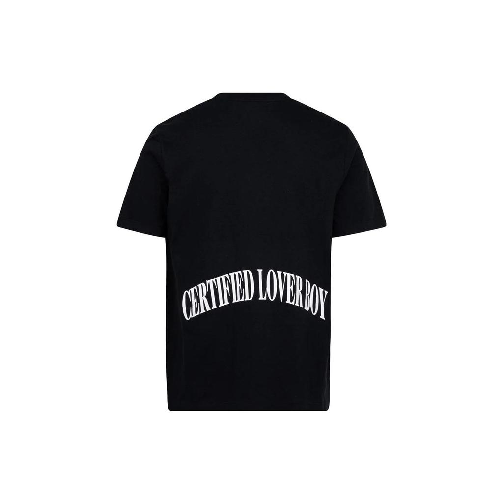 Nike Certified Lover Boy Cartoon Print Crew Neck T-Shirt Unisex Tops Black FFCHERUBBLK-003
