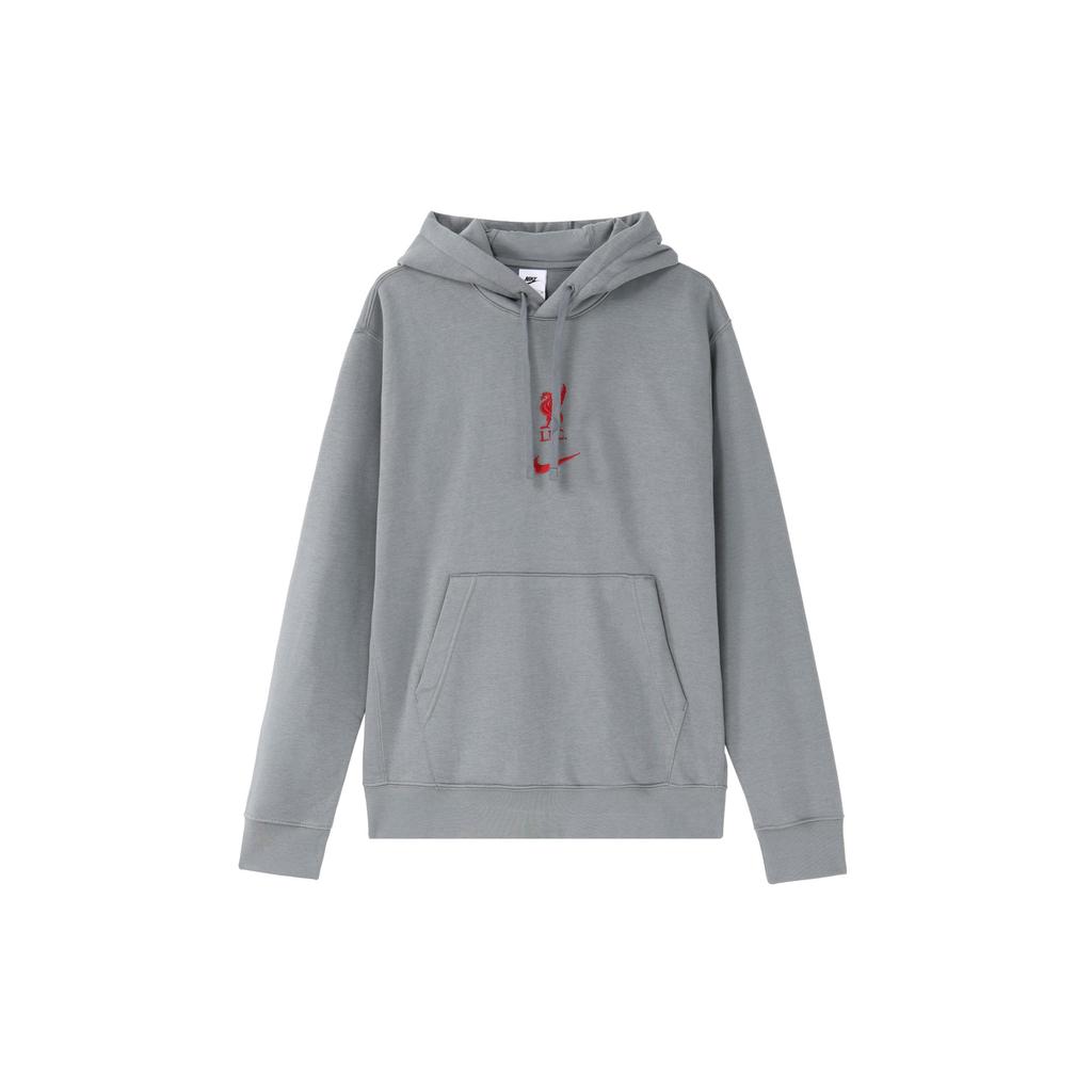 Nike Solid Color Logo Drawstring Hoodie Men Tops Smoke-Grey DV2041-012