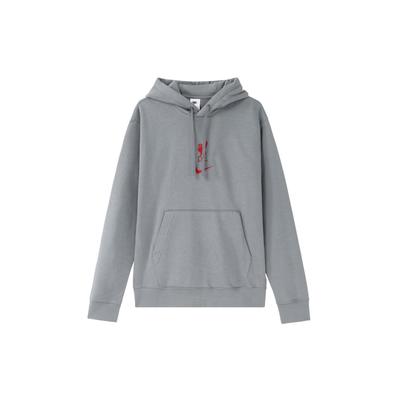 Nike Solid Color Logo Drawstring Hoodie Men Tops Smoke-Grey DV2041-012