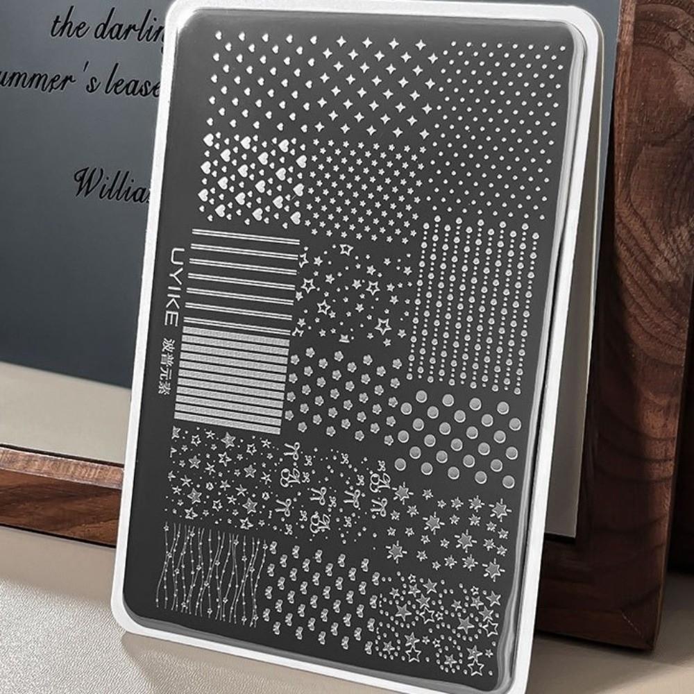 Star Moon Nail Stamping Plates Rectangle Shape Silicone Stamp Printing Template  Manicure Tools