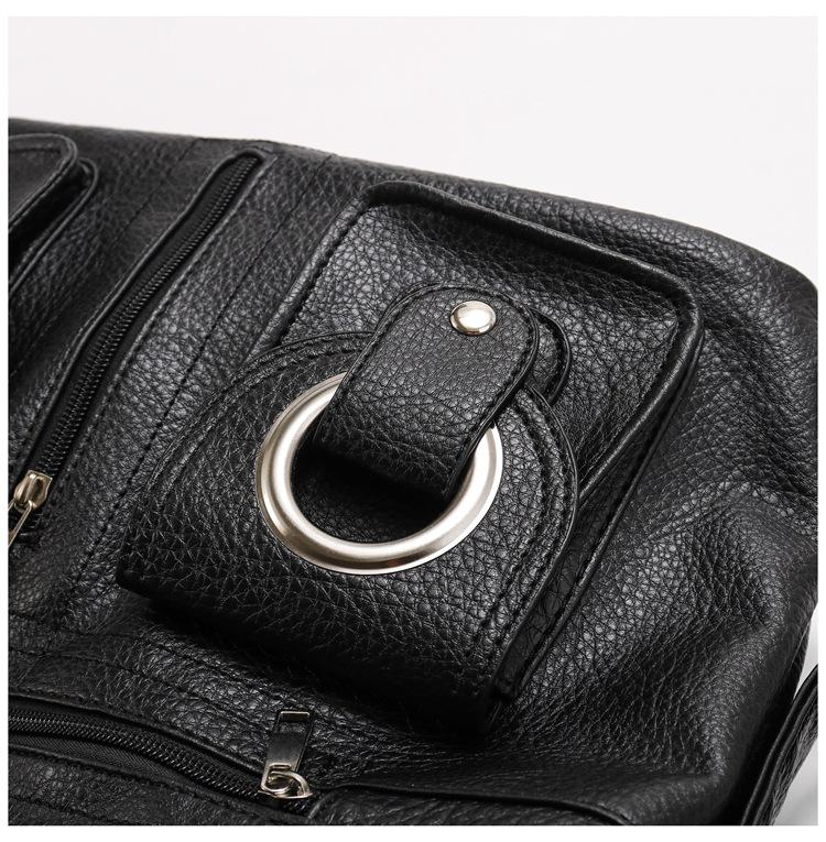 Używany skórzany plecak Y2K Millennium Hottie na motocykl z kieszenią na zamek błyskawiczny