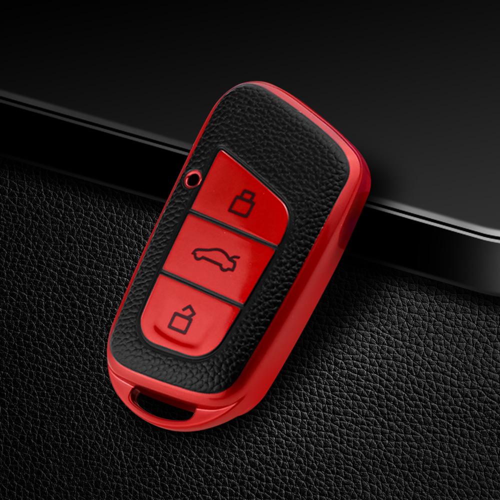 

TPU Car Key Cover Remote Fobs Cases for Chery EQ1 Little Ant New Energy QQ Ice Cream Keyshell Keychain Holder Auto Accessories красный