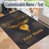 Custom Text Printed Rug Bon Jovi Non Slip Floor Carpet For Home Room Decor