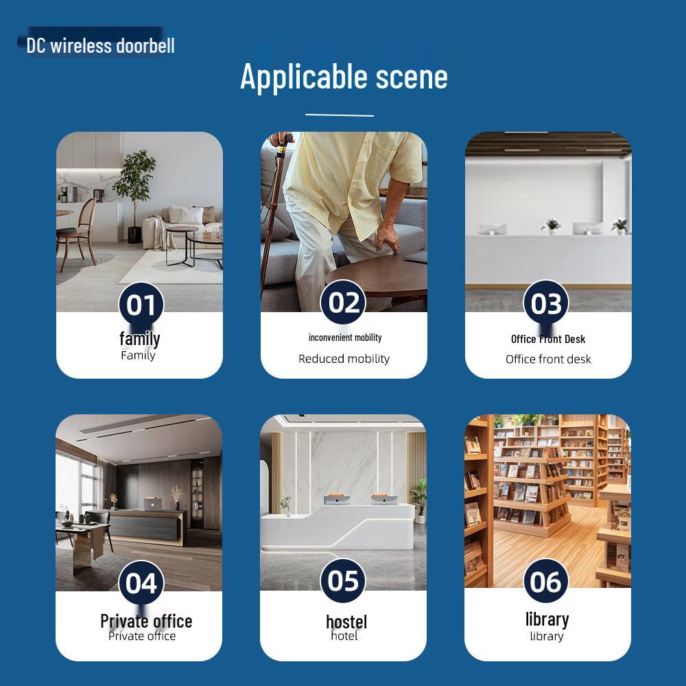 Waterproof Wireless Doorbell with Long-Range, Music, Flash & Vibration