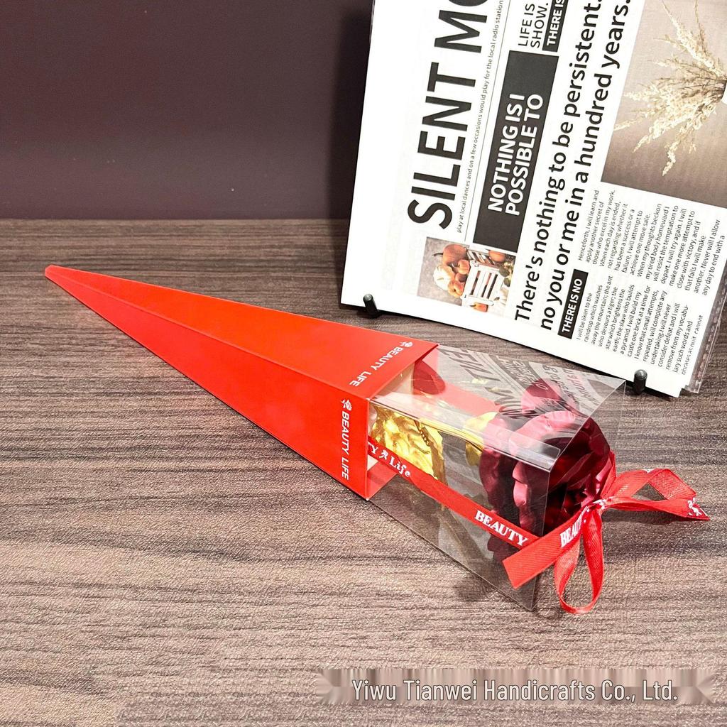 Set de Regalo Rosa de Lámina Dorada para el Día de la Madre, San Valentín, Qixi - Ideal para Mamá o Novia
