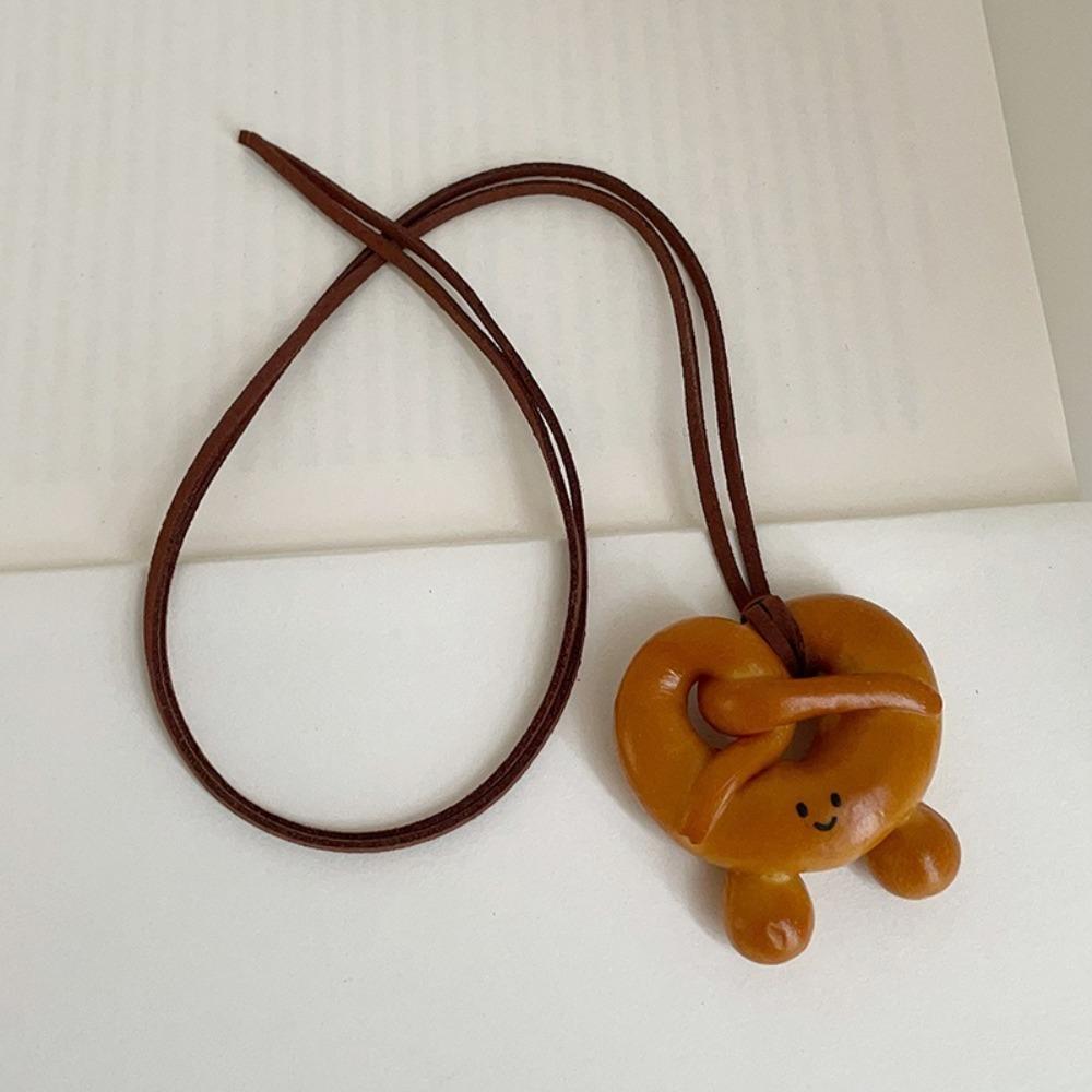 Bread Food Bread Pendant Necklace Alkaline Water Croissant Necklace Fashion Versatile Pendant