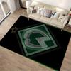 Black & Green Geometric Designed floor mat, suitable as a non-slip mat for the living room or bedroom sofa