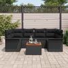 Garden Sofa Set with Storage 7 pcs Black Poly Rattan