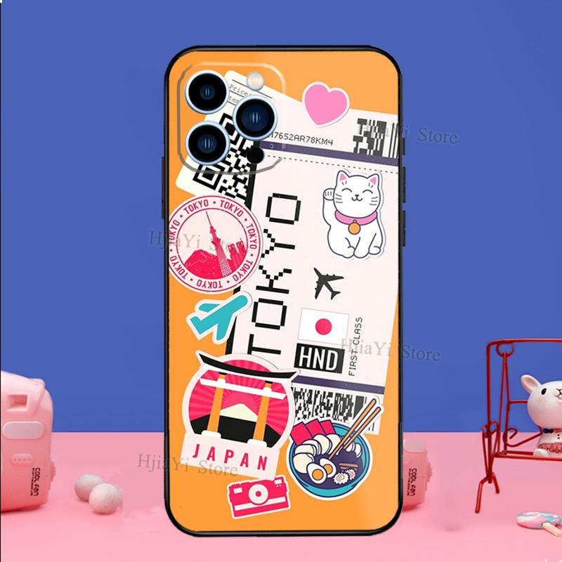 BOARDING PASS New York TOKYO Traveltickets Phone Case For iPhone 11 12 13 Pro Max Mini XS XR 7 8 Plus SE2 Funda Coque Capa Cover