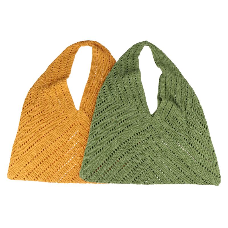 Artistic Style Colorful Knitted Bag Fashionable Casual Shoulder Bag Large Capacity Fresh Commuter Tote Bags For Women Gift