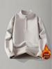 Men's Fashionable High-Neck Half-Zip Sweater: Plus Velvet, Warm, Casual Knitwear for Fall and Winter
