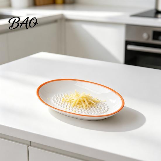 Herb And Spice Grinder Ceramic Garlic Grater Plate for Food Prep, Multifunctional Ginger Mincer Dish, Non Slip Masher Bowl Cheese Nutmeg Paste Maker