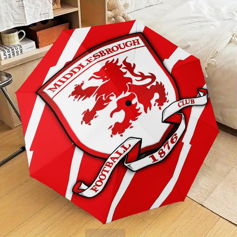 1PC middlesbrough f.c Printed Umbrella Folding umbrella, automatic umbrella 8-Frame for Travel, camping Fan gifts Christmas Gifts