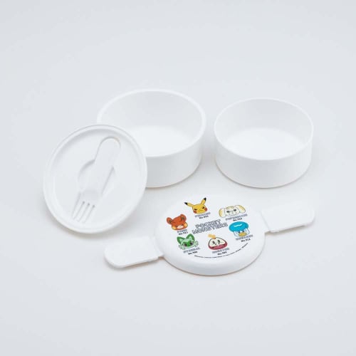 Skater Bento Box 500ml 2 Tier Round Rice Ball Case Antibacterial Pokemon Face Made in Japan ONWR1AG-A