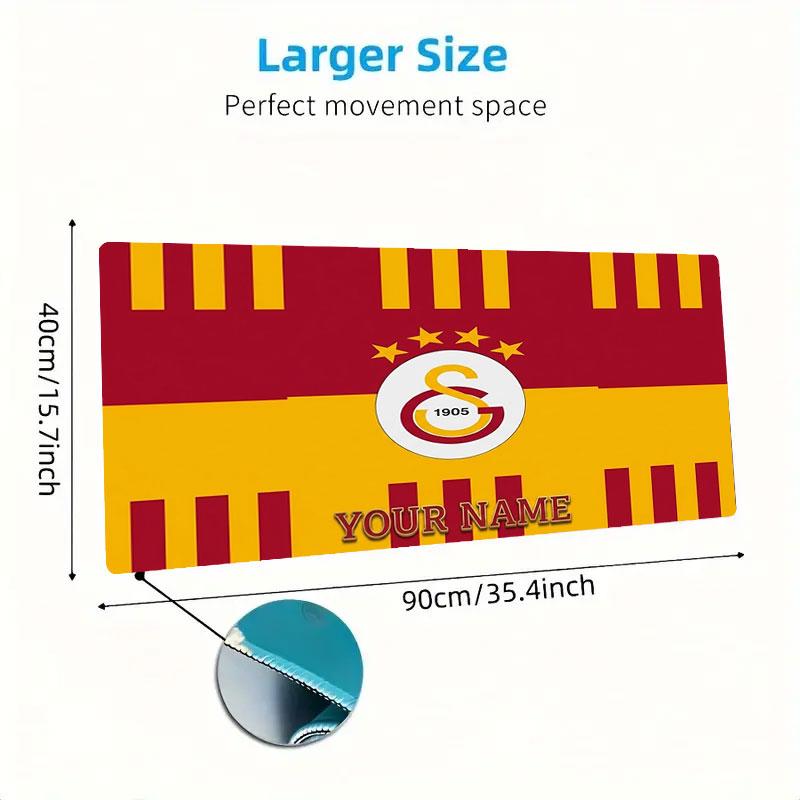 Galatasaray S Custom Name Large Size Mouse Pad Large Gaming Table Cushion Non-slip Laptop Tablet Big Mousepad XXL Mat Mini PC Playmat With Lock Edge