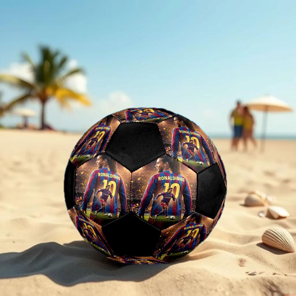 1 pz Pallone da Calcio Ronaldinho Taglia 5 Pallone da Calcetto Indoor alla Moda Colorato Gioco per il Cortile - Ottimo per Regalo agli Appassionati di Sport HE51