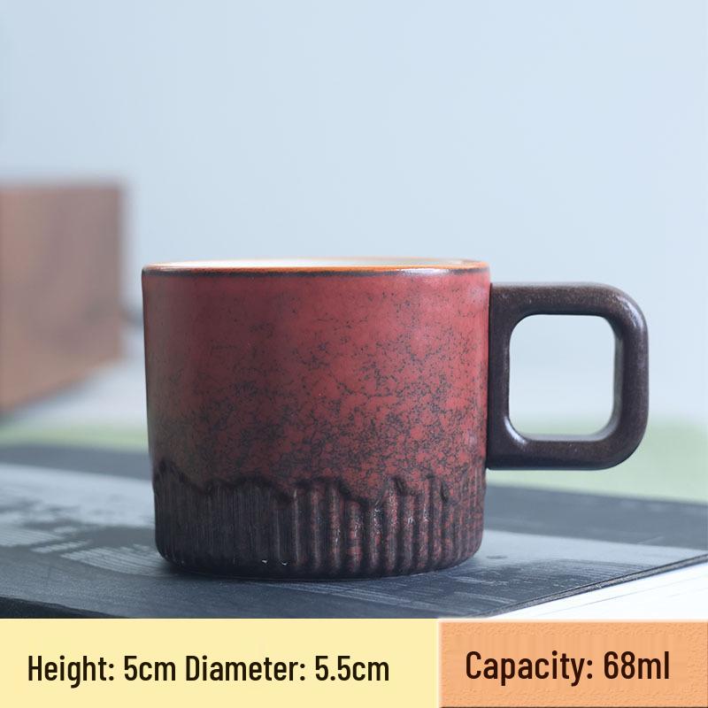 Exquisite Ceramic Tea & Coffee Cup with Wooden Handle - Gradient Glaze, Gift Box Set