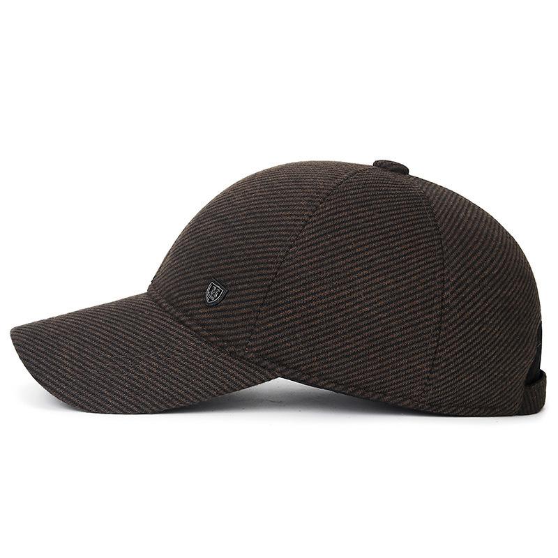 Men's Earflap Baseball Cap - Stylish, Warm, Outdoor Hat for Middle-aged and Elderly Cyclists - Fleece-lined, Thick Cotton