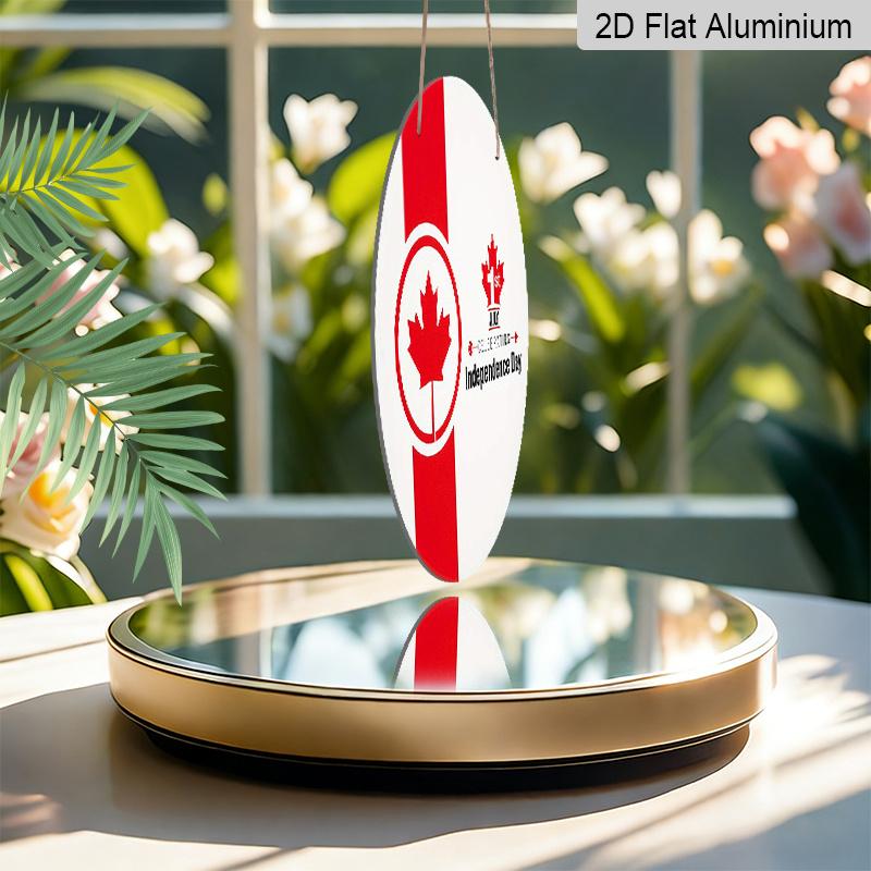 2D Flat, 1pc Patriotic Canada Day Round Aluminum Metal Sign, July 1st Independence Day Maple Leaf & Flag Design, Durable & Weatherproof Wall Decor