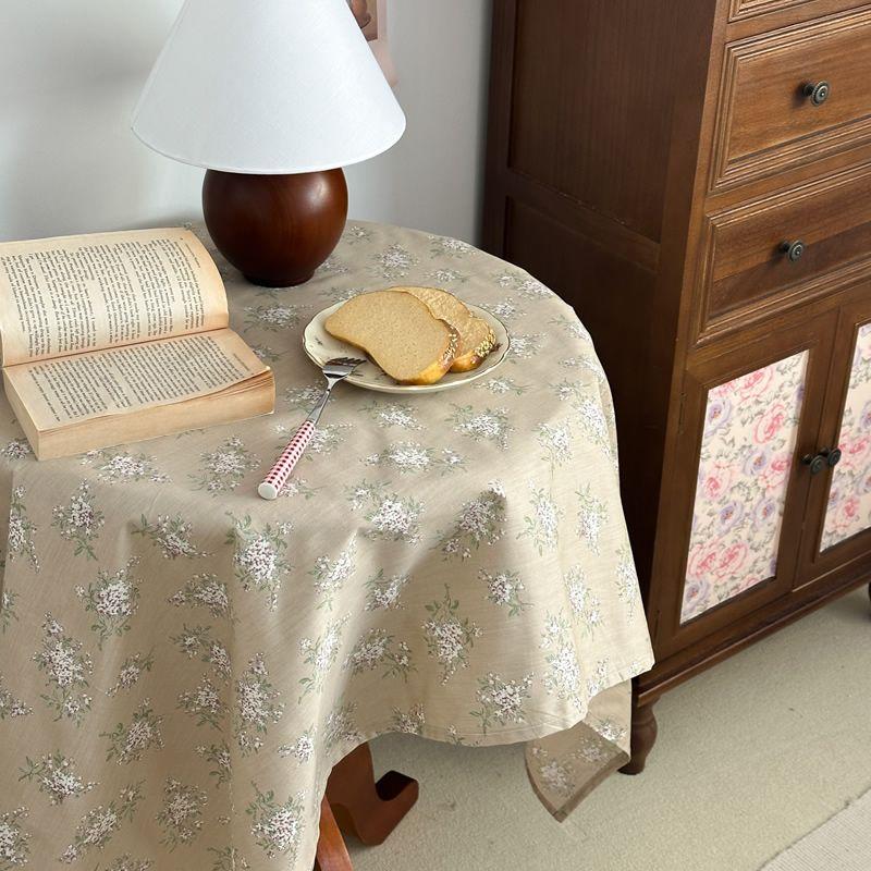 

INS Artsy Retro Pure Cotton Dormitory Desk Cloth Photo Tablecloth Coffee Table Tablecloth round Tablecloth Hanging Cloth Curtain Fabric Tablecloth Spring Water Sencha 70cm x 70cm