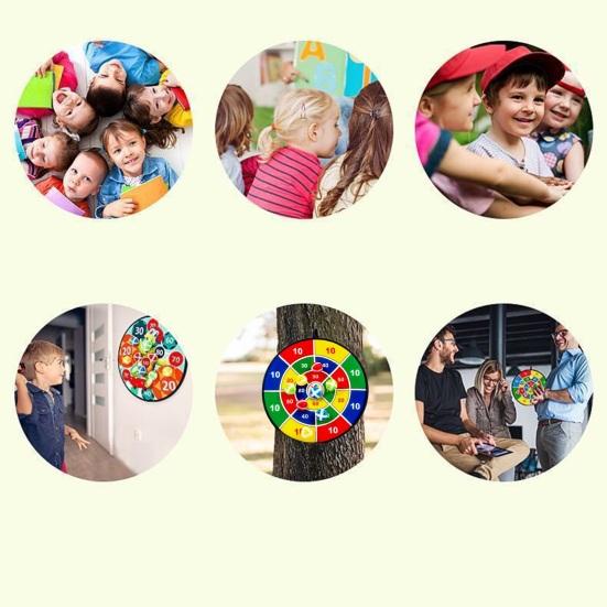 1 Set Gooey Ball Dart Board Sticky Balls Colorful Animal Print Great Stickiness Wall-mounted Kids Decompression Throwing Target Ball Toy with